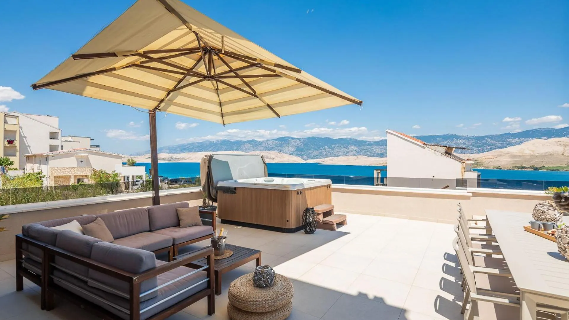 Villa Emma On Island Pag For 14 Persons With Sea View, Wellness & Pool Heating Pag Town