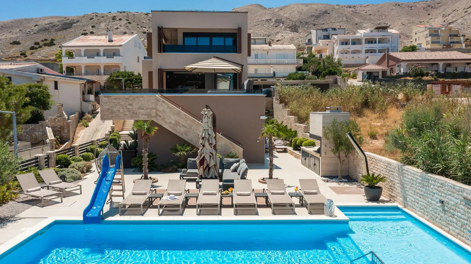 Villa Emma On Island Pag For 14 Persons With Sea View, Wellness & Pool Heating Pag Town 0*,  Kroatien