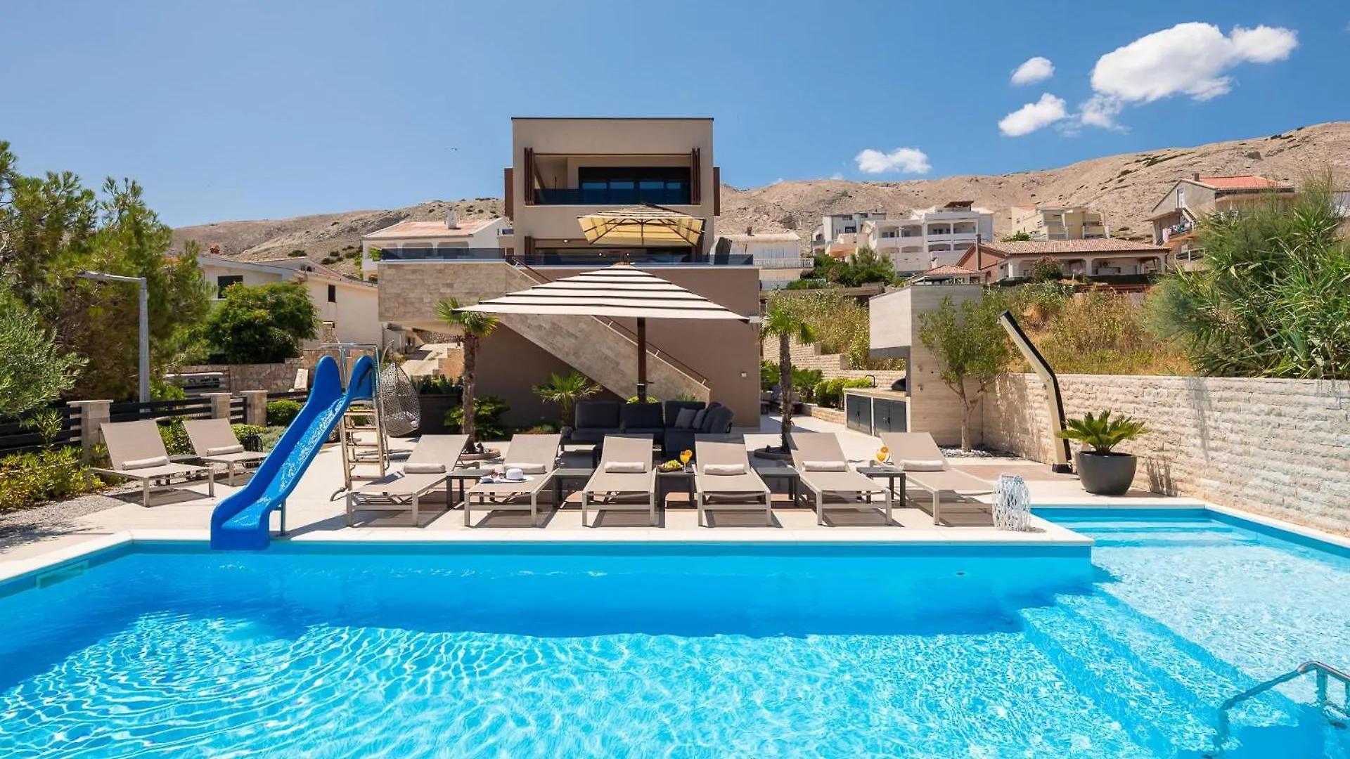 Villa Emma On Island Pag For 14 Persons With Sea View, Wellness & Pool Heating Pag Town 0*,  Kroatien