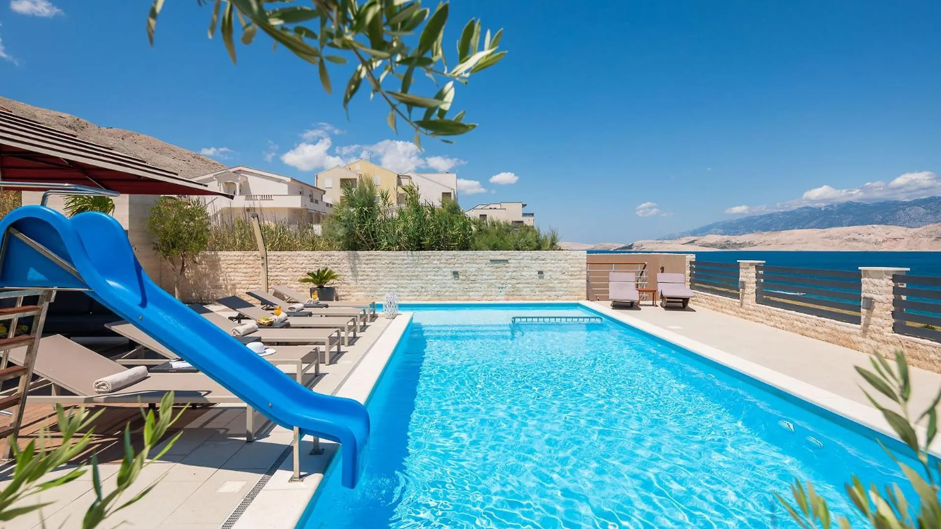 Villa Emma On Island Pag For 14 Persons With Sea View, Wellness & Pool Heating Pag Town