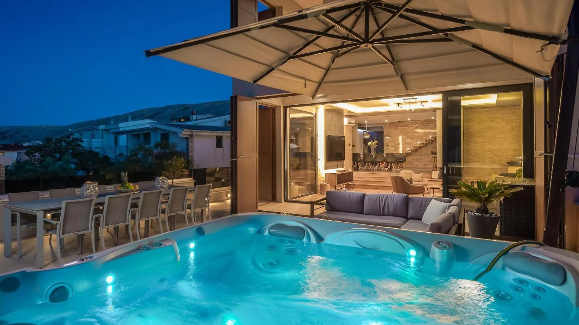 Villa Emma On Island Pag For 14 Persons With Sea View, Wellness & Pool Heating Pag Town