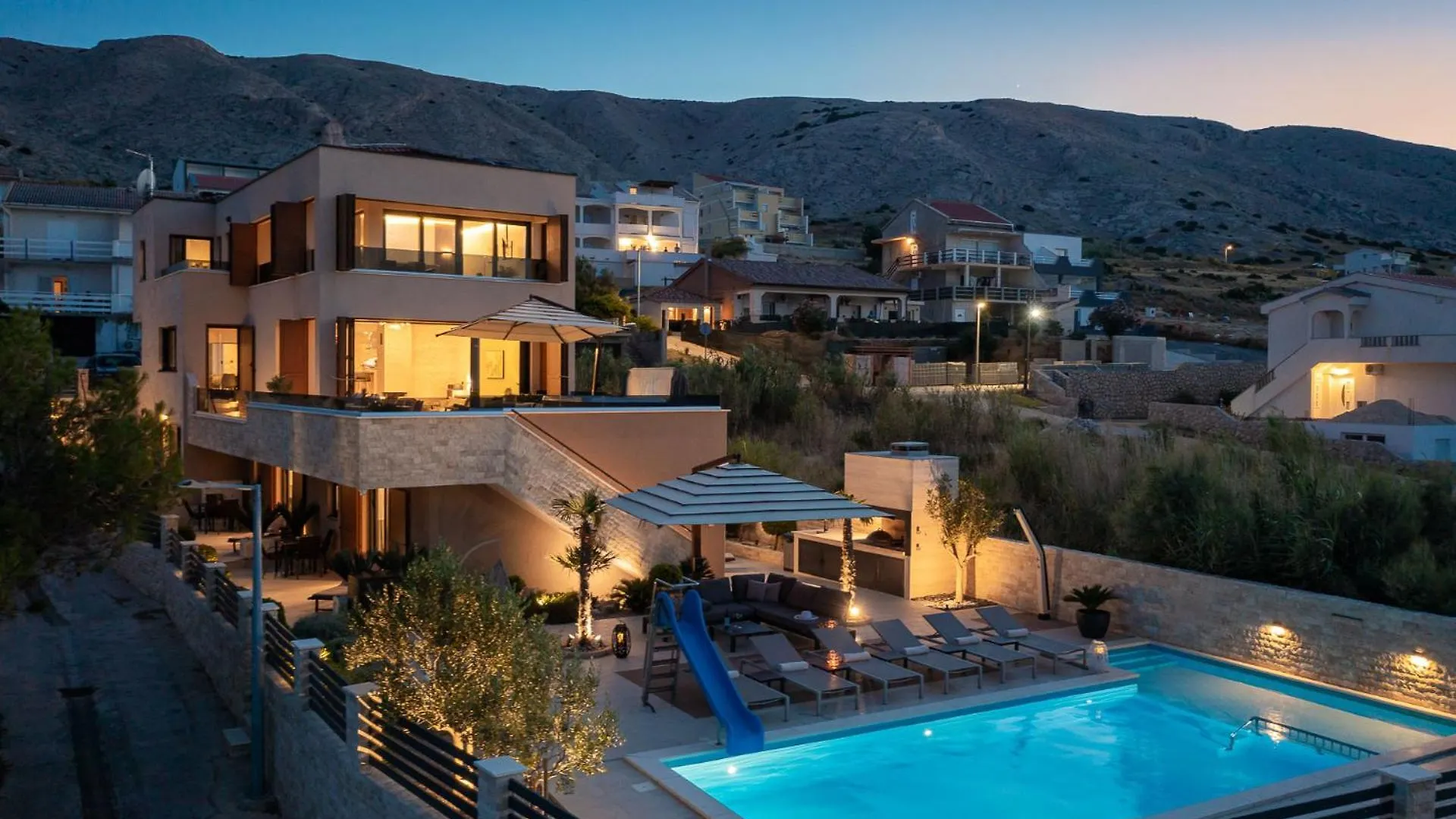 Villa Emma On Island Pag For 14 Persons With Sea View, Wellness & Pool Heating Pag Town